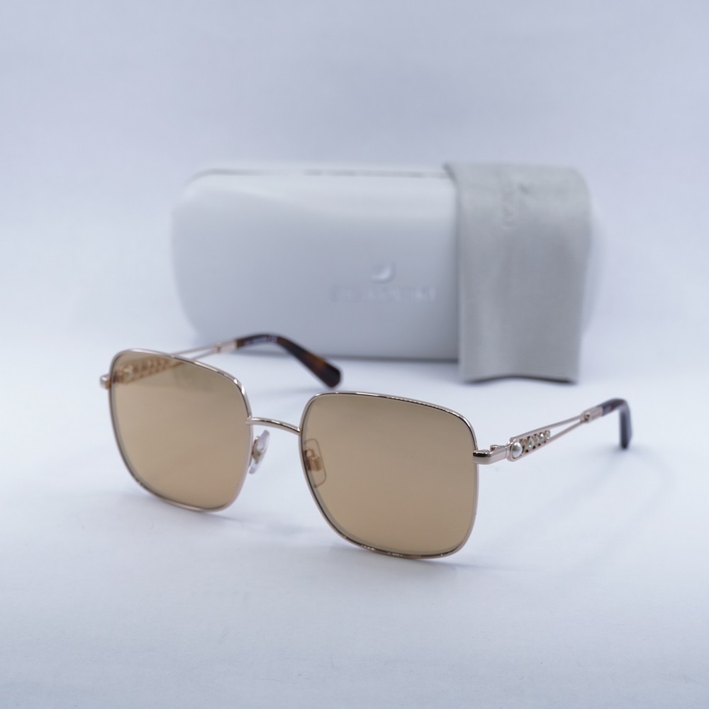 Swarovski SK0263 Rose Gold Brown Mirror Sunglasses 56-18-140 New Authentic