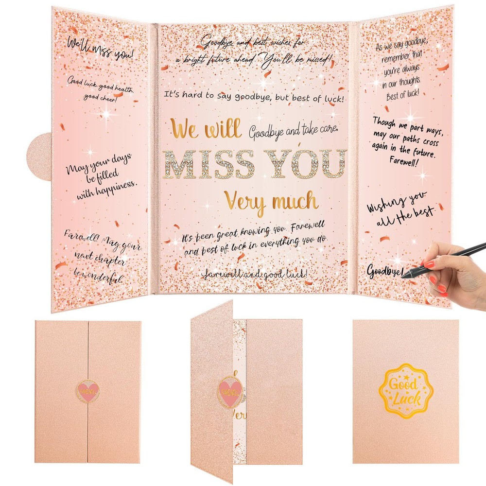 Farewell Gifts for Coworkers Friends Rose Gold Farewell Guest Book to Sign in...