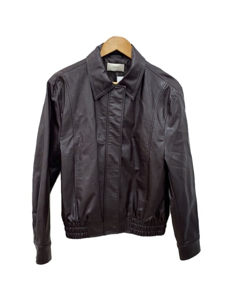 Ohotoro Brown Faux Leather Blouson Jacket Style 1266