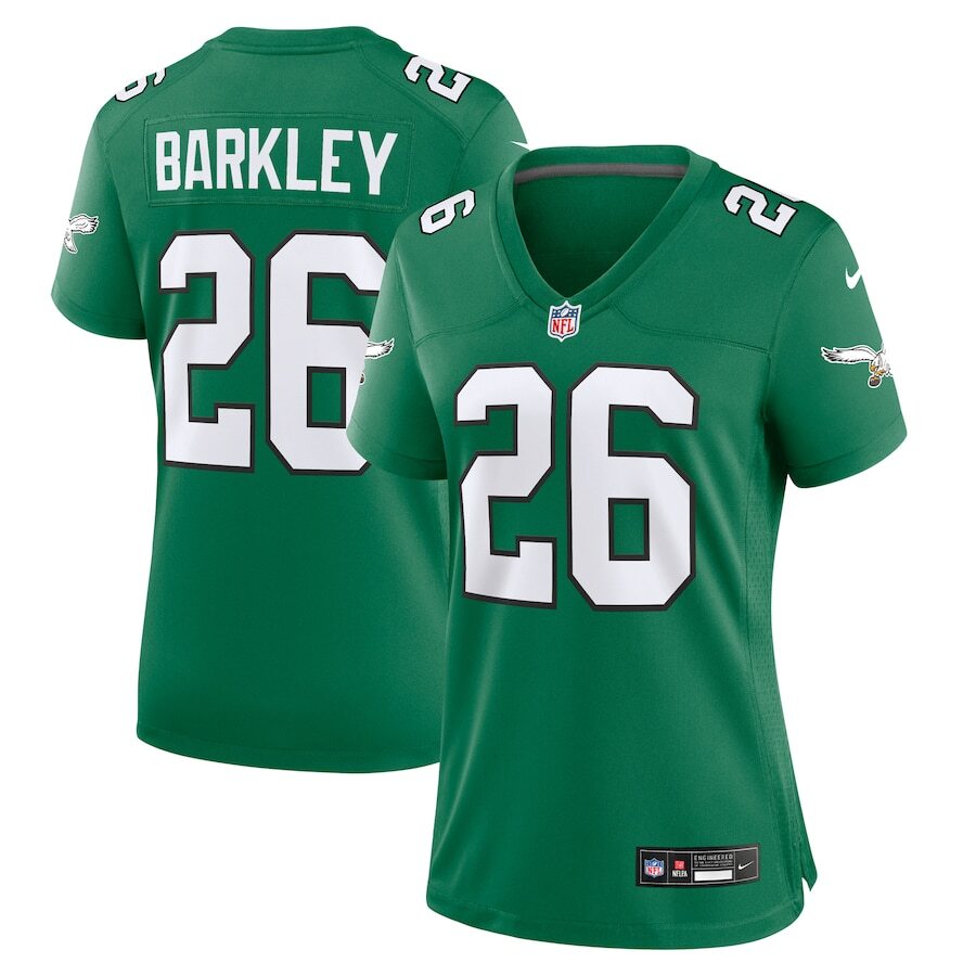 Saquon Barkley WOMEN Stitched Jersey Kelly Green/Midnight Green/Black/White