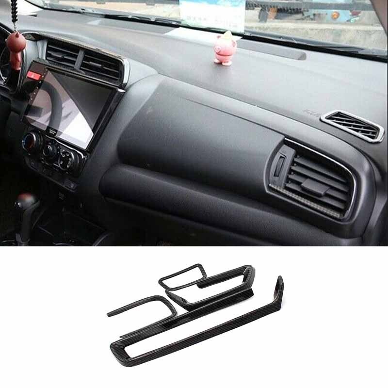 14-20 For Honda Fit/Jazz ABS Carbon Fiber Air Outlet Vent Frame Central Console