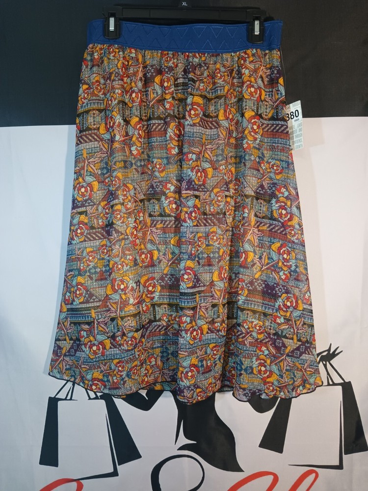 NWT Lularoe Lola Elastic Waist Skirt Size Large Comfortable Stylish Fit