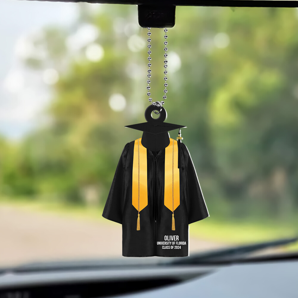 Personalized Graduation Gown Class Of 2024 Ornament, Graduation Cap Ornament