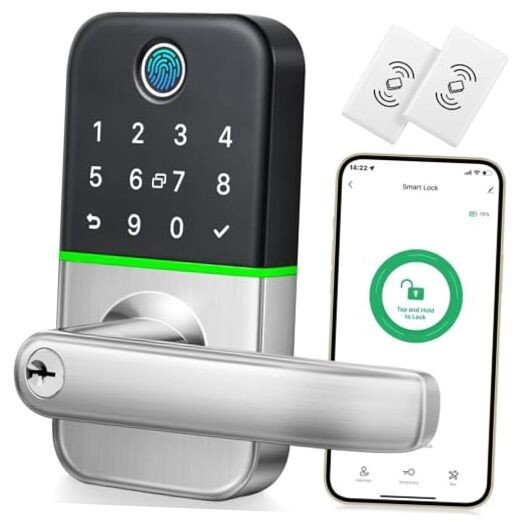 Keypad Smart Door Lock with Handle - Keyless Entry Smart Lock for Homes