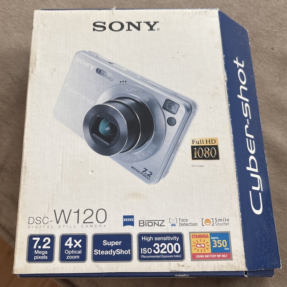 Sony Cyber-Shot DSC-W120/P 7.2MP Compact Digital Camera - Pink