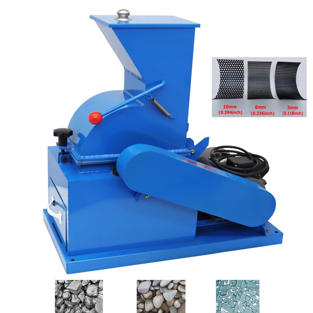 220V Hammer Crusher Breaker for Coal Glass Heavy Duty Grinder with 3 Screens