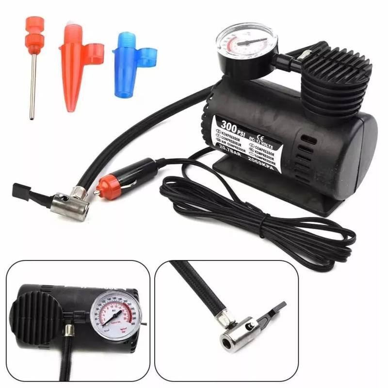 12V 300PSI 100W Car Air Compressor Pump Tire Inflator with Air Gauge