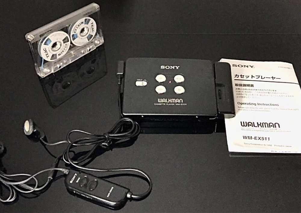 Sony WM-EX511 Walkman Cassette Player with Remote & Earphones - Serviced & Tested Black