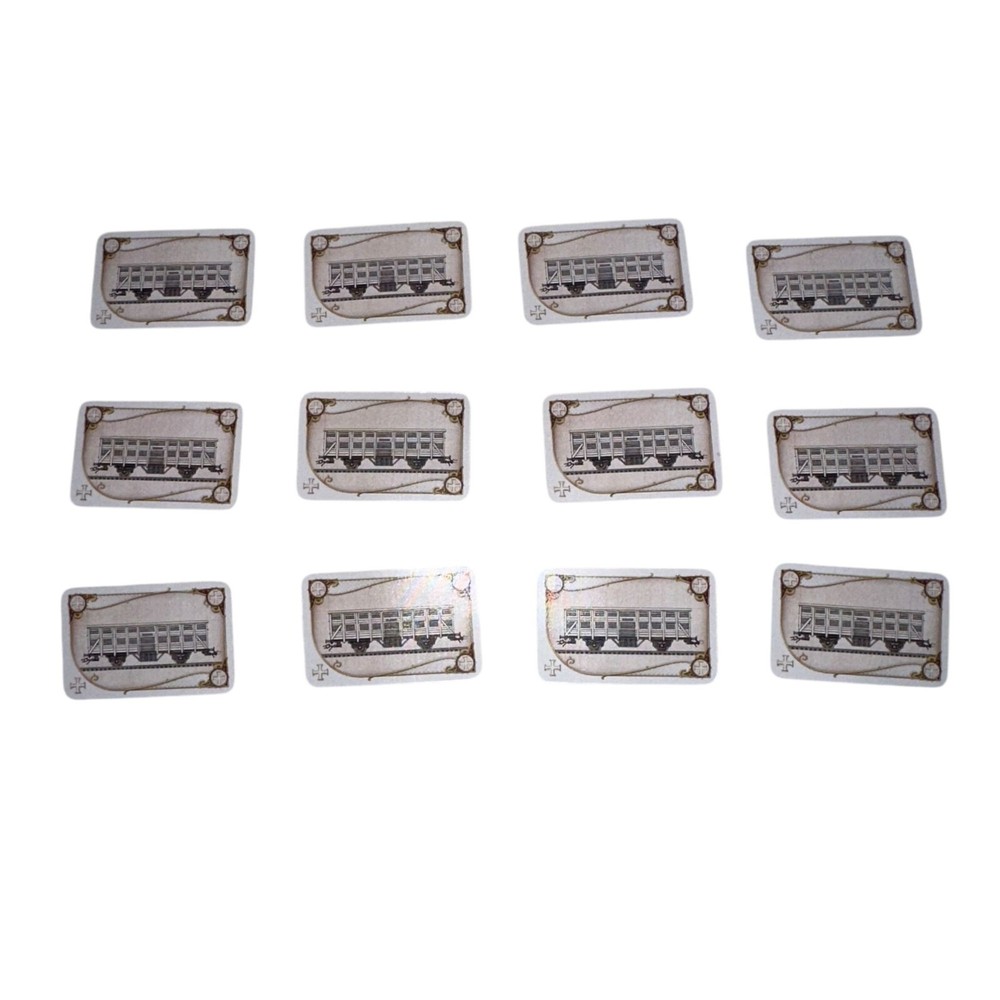 Days of Wonder Ticket to Ride Set of 12 White Passenger Car Train Cards Parts