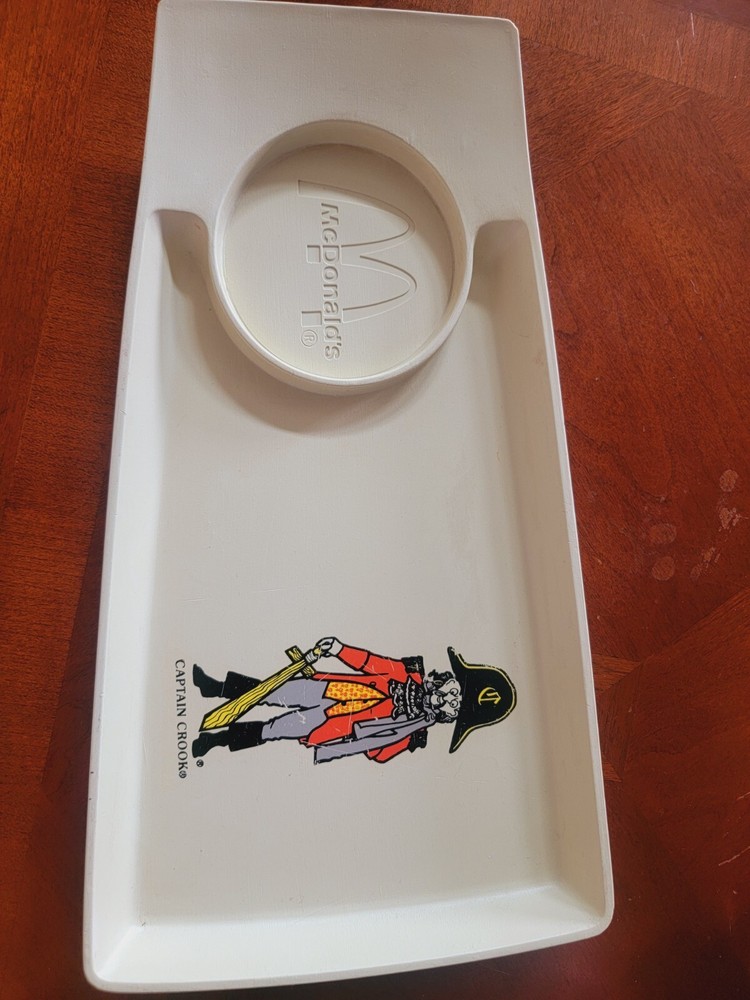 2 McDonalds Captain Crook Vintage 1970s Happy Meal Trays Plastic Meal Tray Set