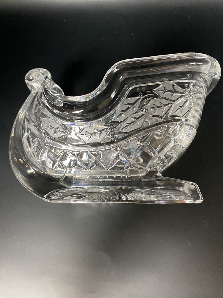 Royal Limited 24% Lead Crystal Handcut Czech Sleigh Candy Dish