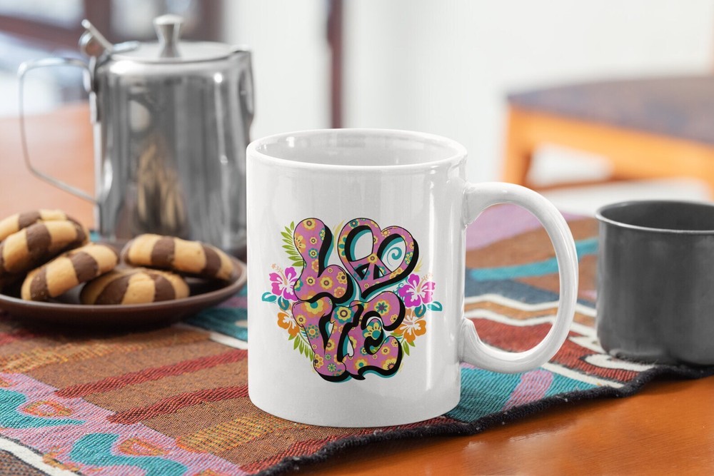Hippie Love Coffee Mug Funny Coffee Mug Gift For Her