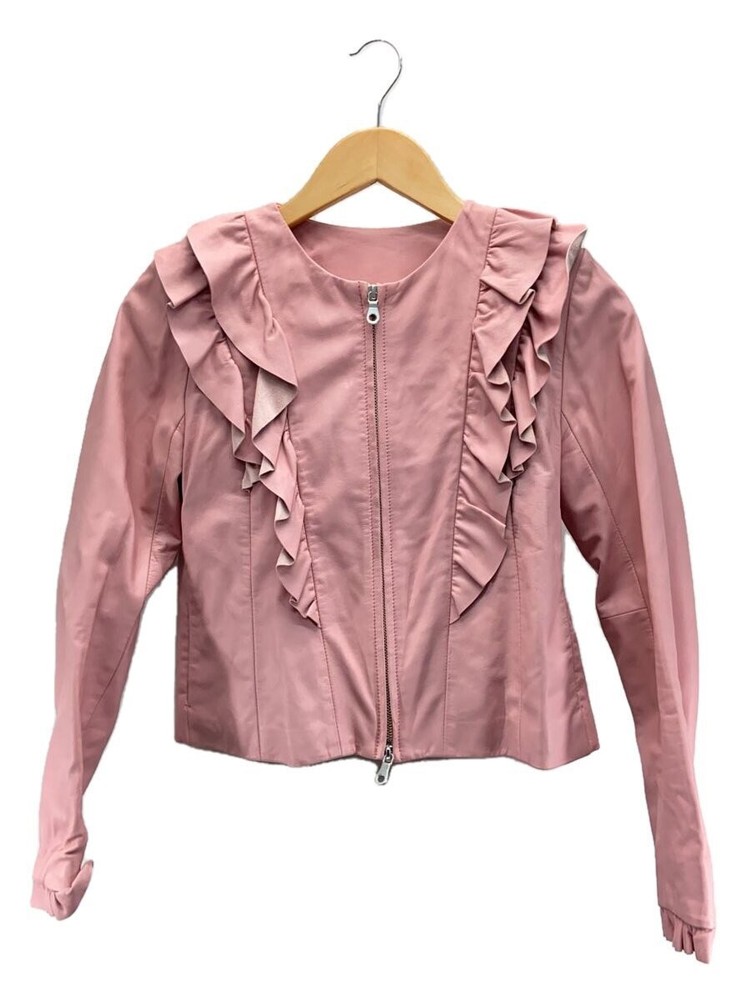 Pink Sheepskin Leather Blouson Jacket - Style 12S401 1266