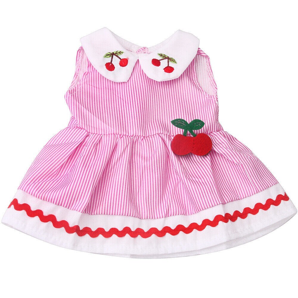 Cherry dress & hairpin set made for 18'' doll outfit clothes
