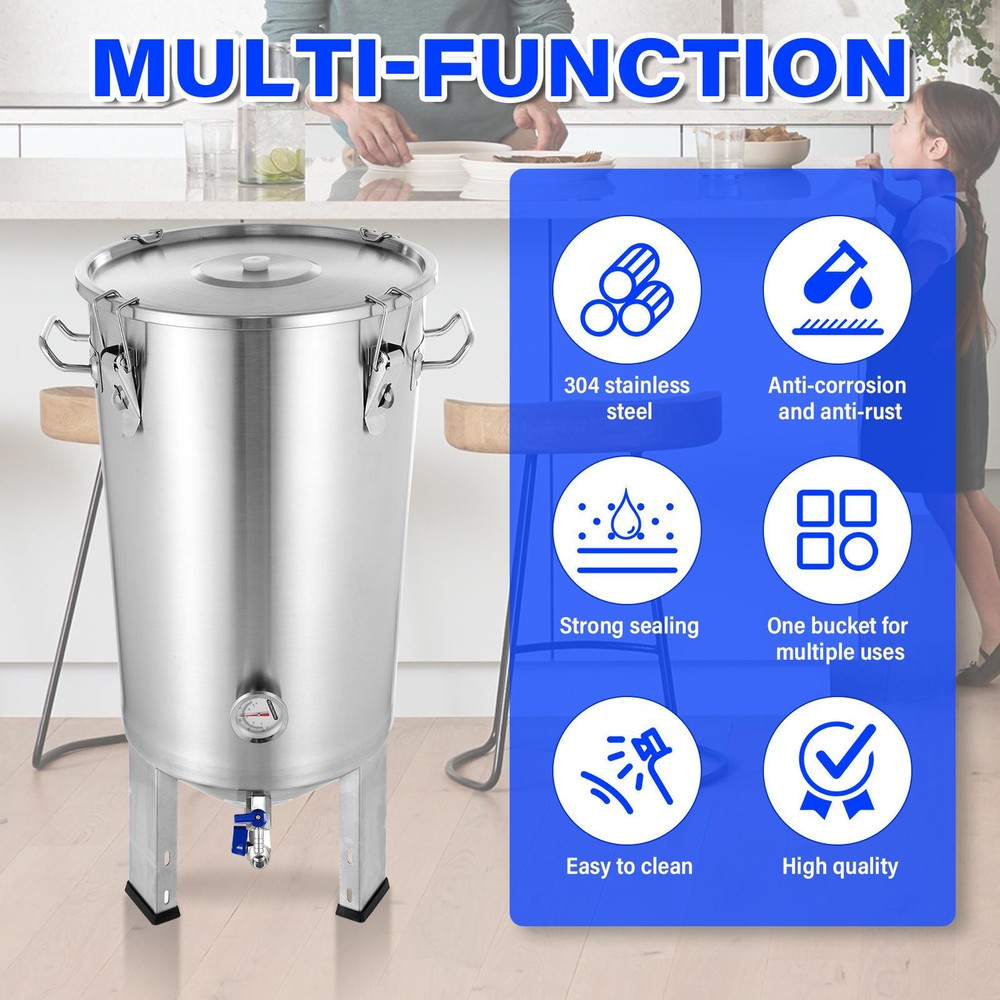 7.9 Gal (30 L) Stainless Steel Fermentation & Storage Tank Beer Wine Brew