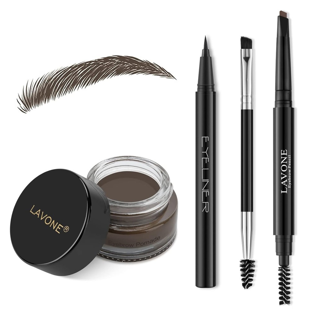LAVONE Eyebrow Stamp Pencil Kit for Eyebrows Makeup, with Medium Brown