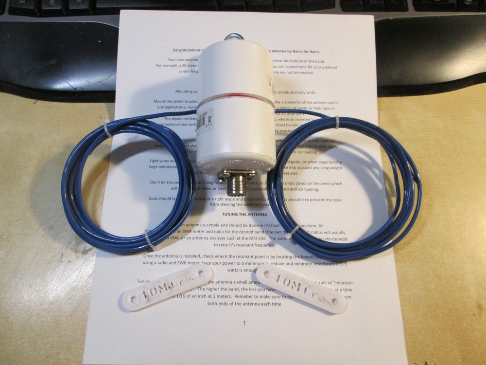 11 meter / 27mhz 1/2 Wave Dipole Antenna for CB Radio   2KW ICAS