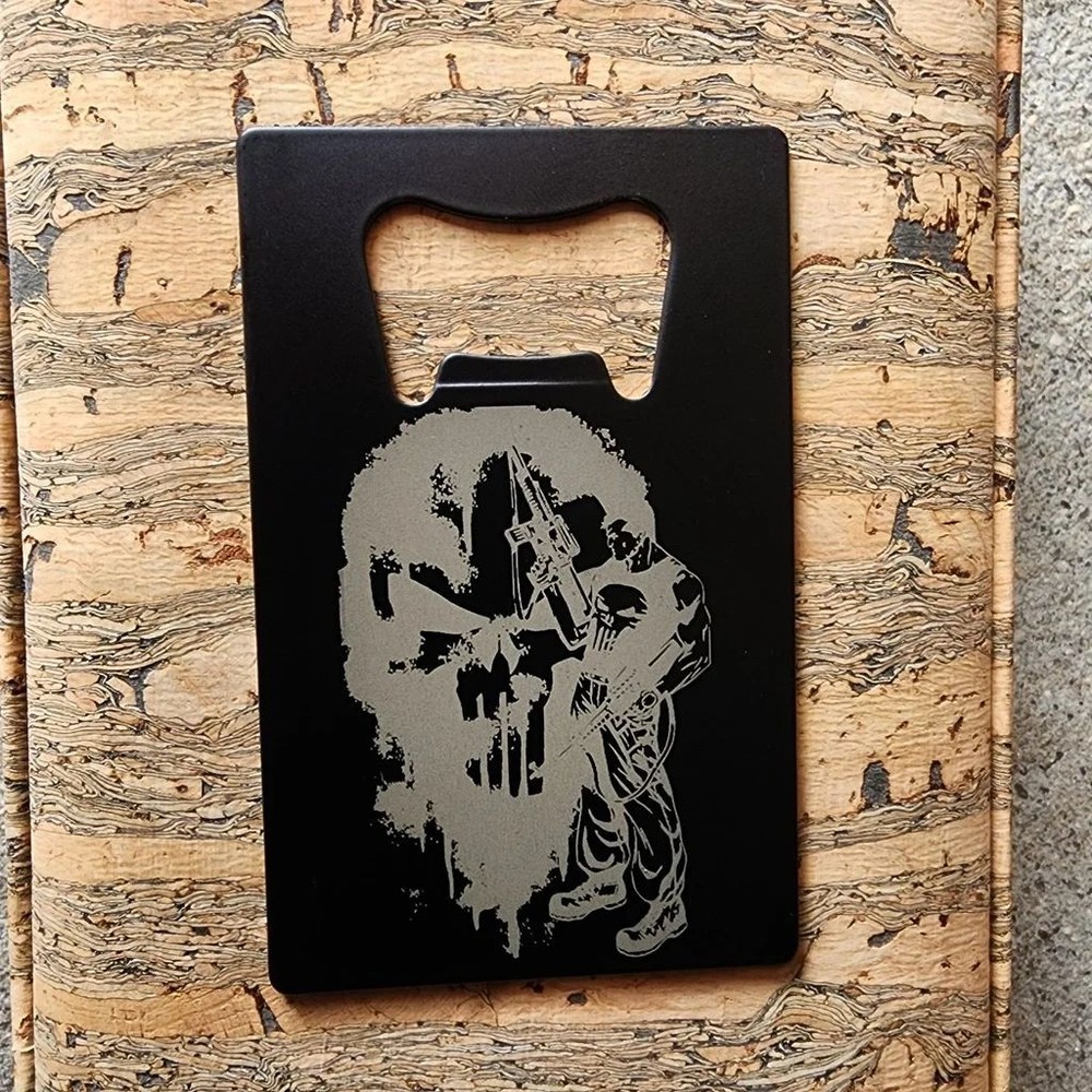 Credit Card Bottle Opener Laser Engraved Punisher-image