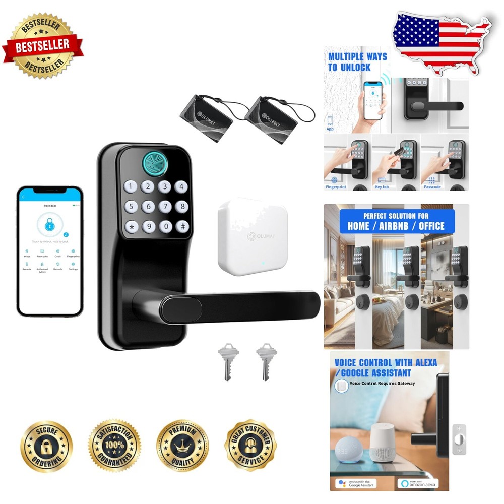 Smart Biometric Keyless Door Lock with App Control & Auto-Lock-image