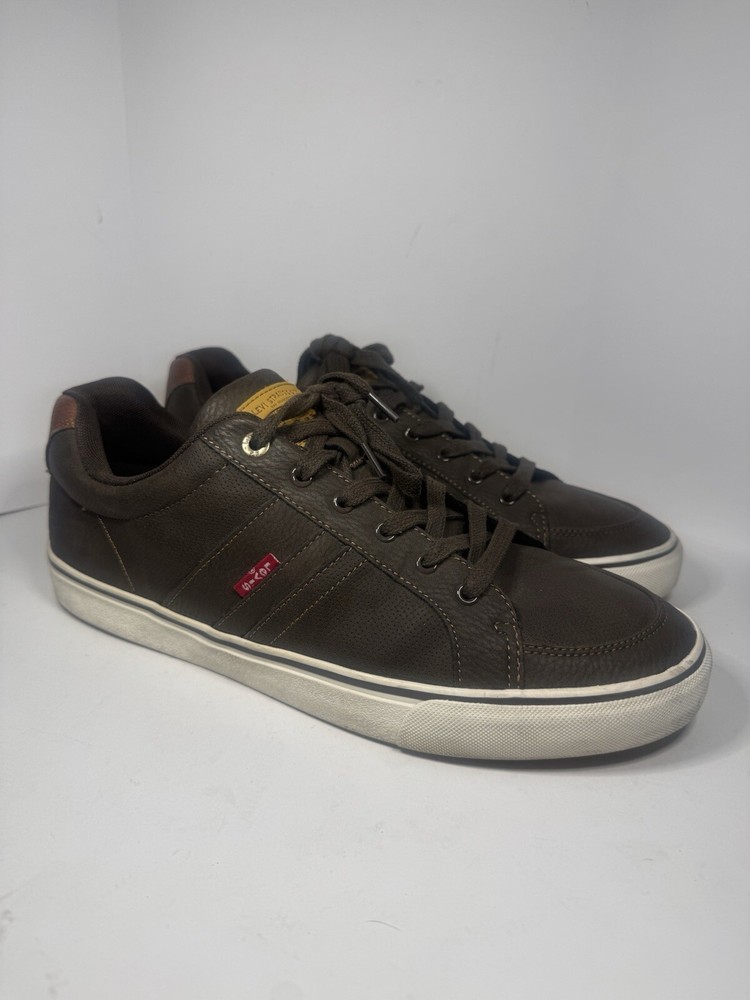 Levis Strauss Men's Casual Sneakers Shoe Size 12 Brown Faux Leather