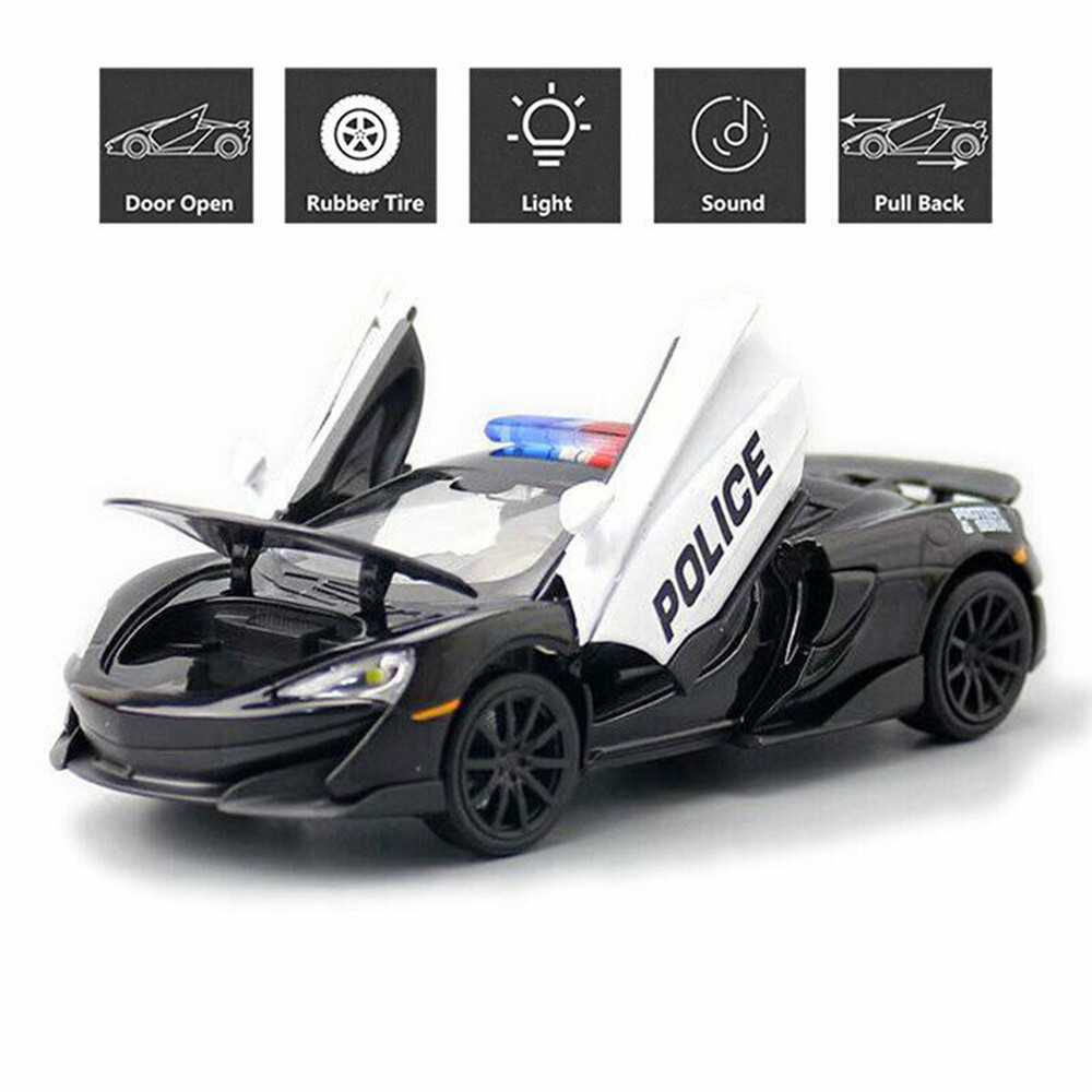 1/32 Model Diecast Car Pull Back Vehicle Toy With Light & Sound Effect