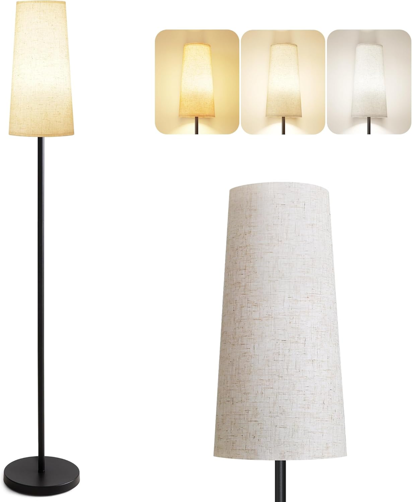 Floor Lamps for Living Room/Bedroom/Office, Standing Lamp with LED Bulb, 3 Color