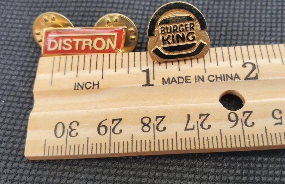 Vintage Burger King Distron Employee Service Pins Lot of 4 Metal Badges