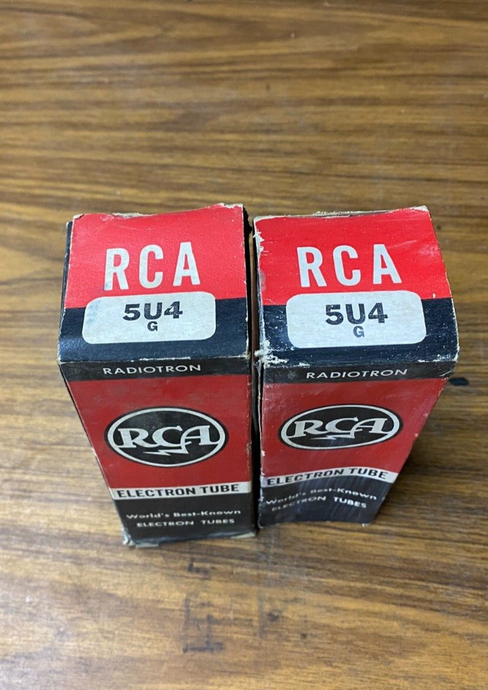 2 Matching NOS Untested RCA 5U4G Rectifier Tubes USA 1954