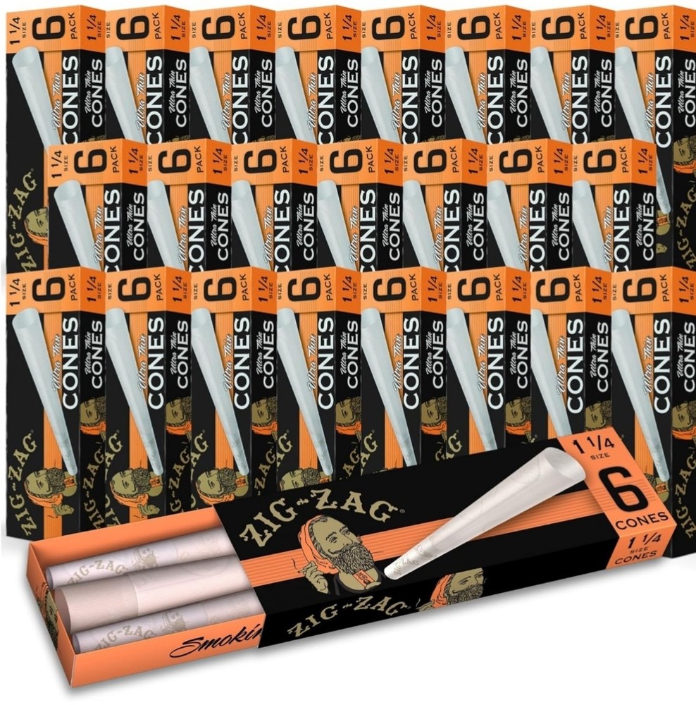 ZIG-ZAG Ultra Thin 1 1/4 Pre-Rolled Cones 24-Pack 144 Total