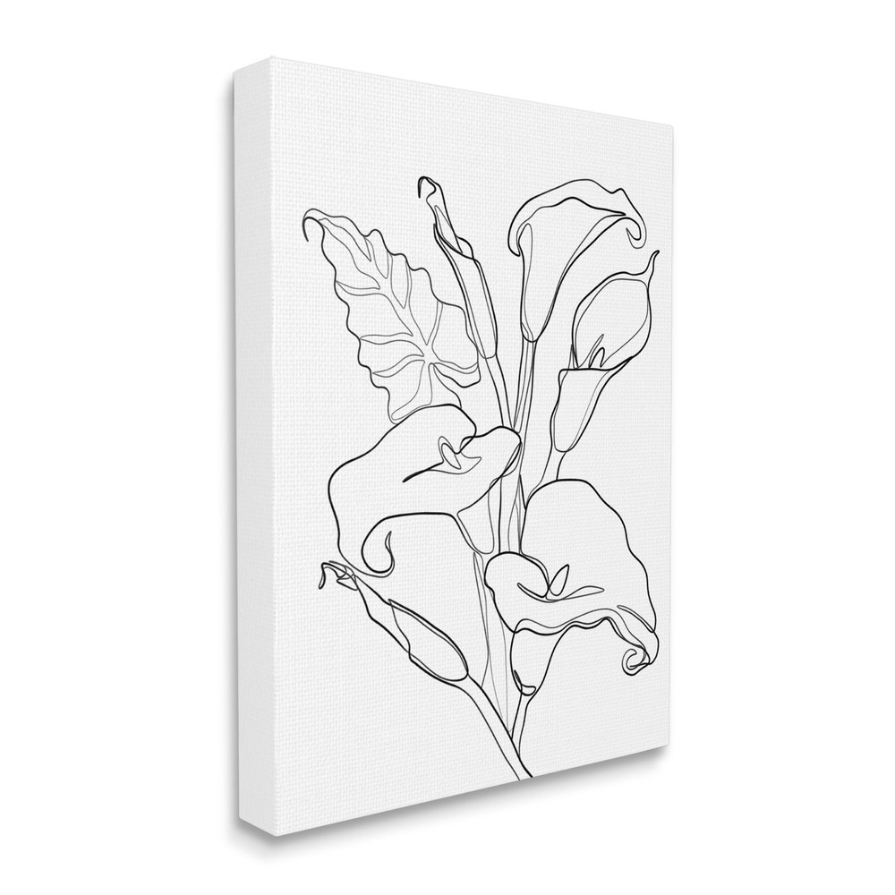 Stupell Calla Lily Floral Stem Modern Minimal Line Drawing