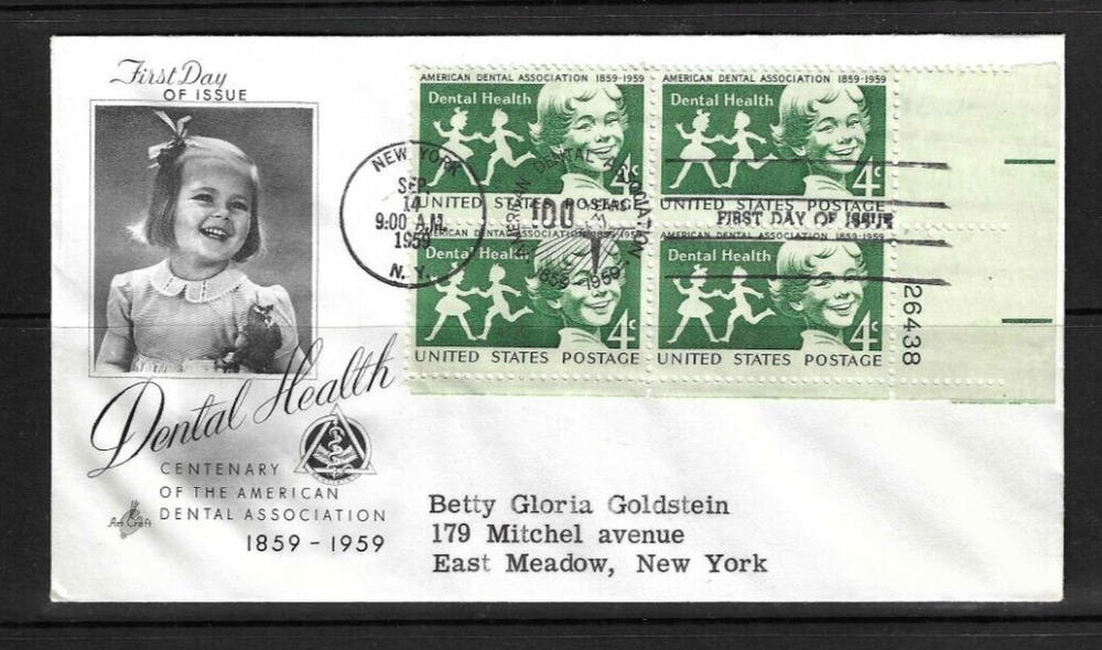 USA SC # 1135 Dental Health FDC . Artcraft Cachet