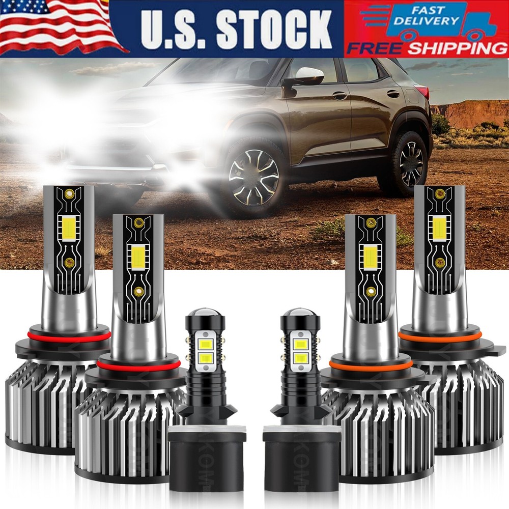 For Chevy Trailblazer 2002-2009 6x 9005+9006+880 LED Headlight Bulbs Fog light