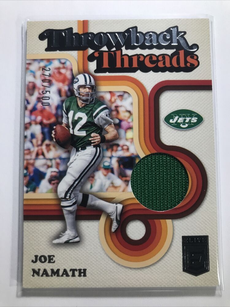 Joe Namath 2024 Elite THROWBACK THREADS GAME JERSEY PATCH SP NY JETS /500
