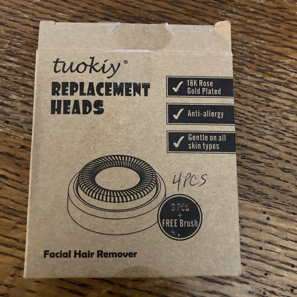 Toukiy Replacement Heads 18 K Rose Gold Plated Pack Of 4 Plus Brush New Open Box