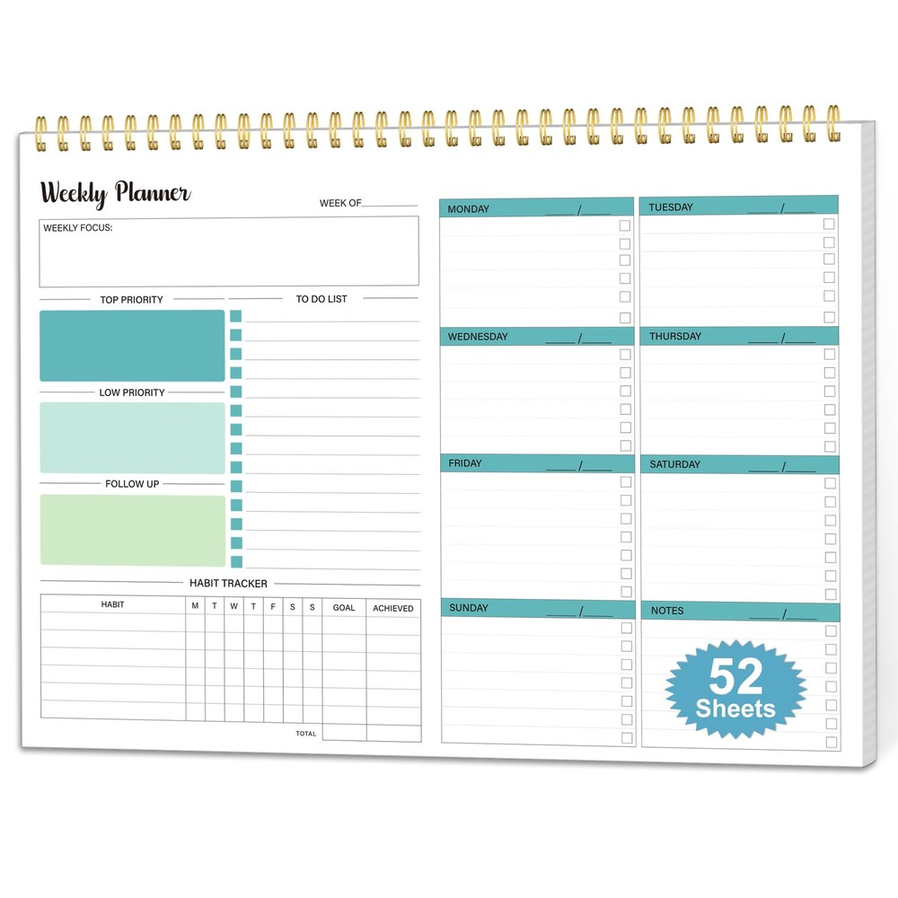 Weekly To Do List Notepad Weekly Planner Undated Habit Tracker Journal Weekly...