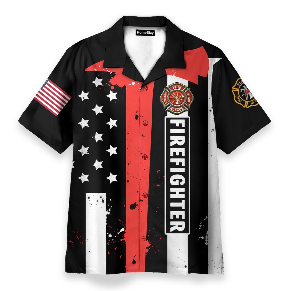 FireFighter Mens Buttons Up Shirts   Hawaiian Shirt