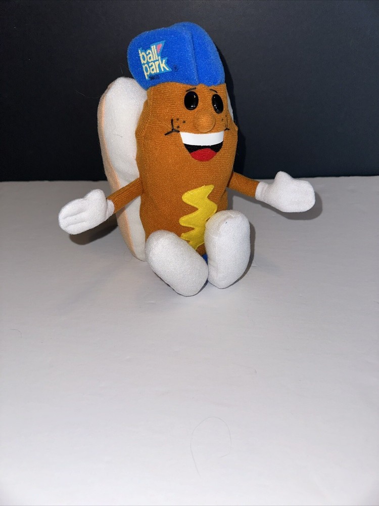 Ball Park Franks Hot Dog Bean Bag Promo Plush Stuffed Toy Doll 9.5” New