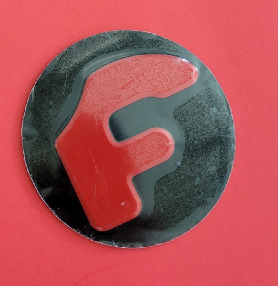 Forgiato center cap logo decal emblem sticker black with red F single (1)