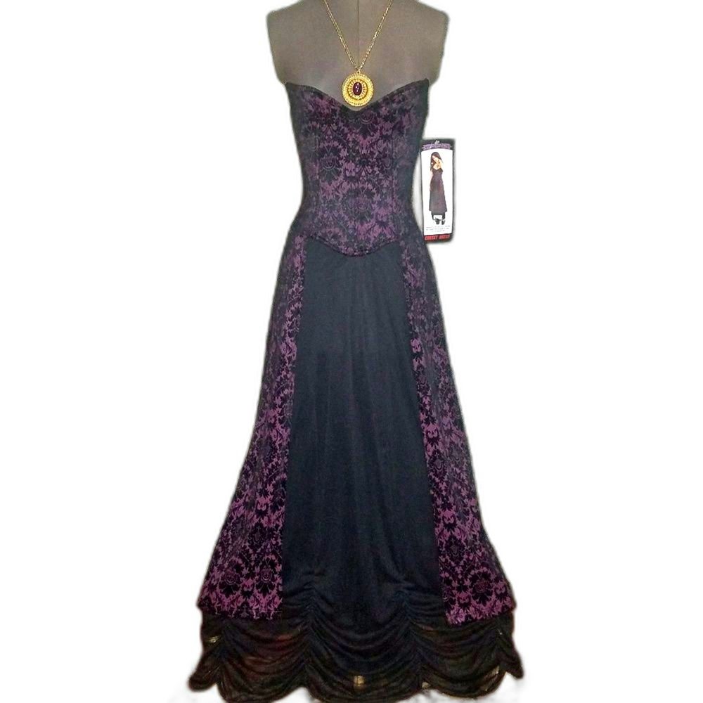 Vintage Lip Service Dress, Quoth The Raven Purple Gown, Gothic Wedding