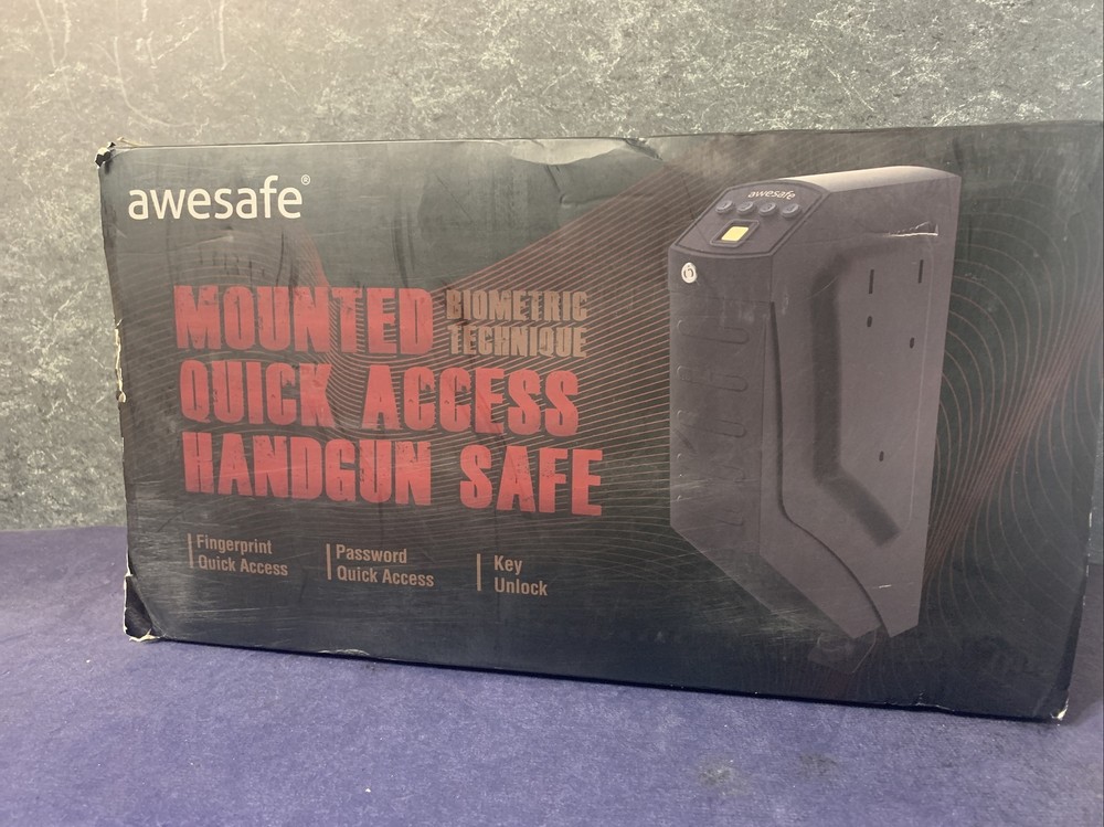 Biometric Handgun Safe Gun Concealment Under Desk Fingerprint - See Details !-image