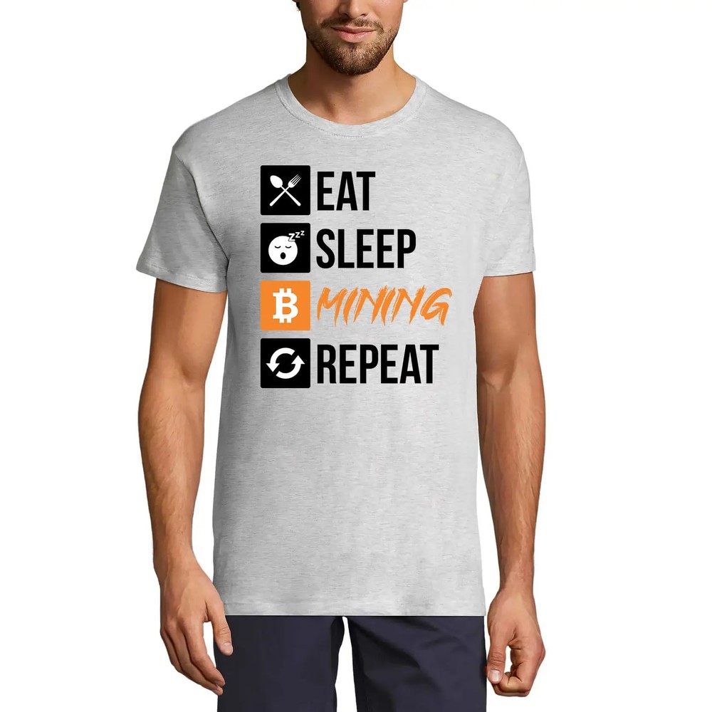 Men's Graphic T-Shirt Eat Sleep Mining Repeat Traders Quote - Cryptocurrency-image