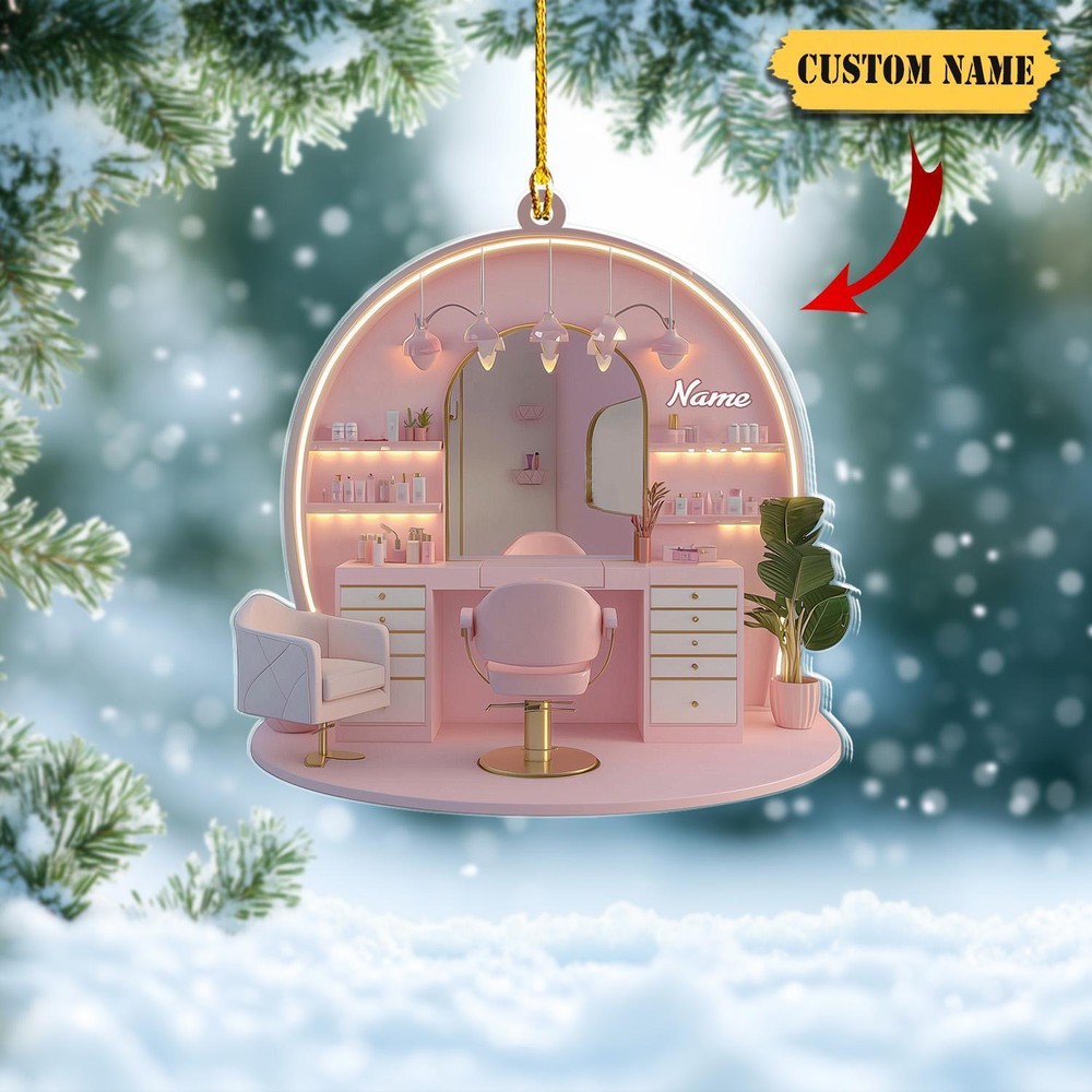 Personalized Makeup 2D Flat Ornament  Artist Christmas Ornament  Decor Gift  Bar