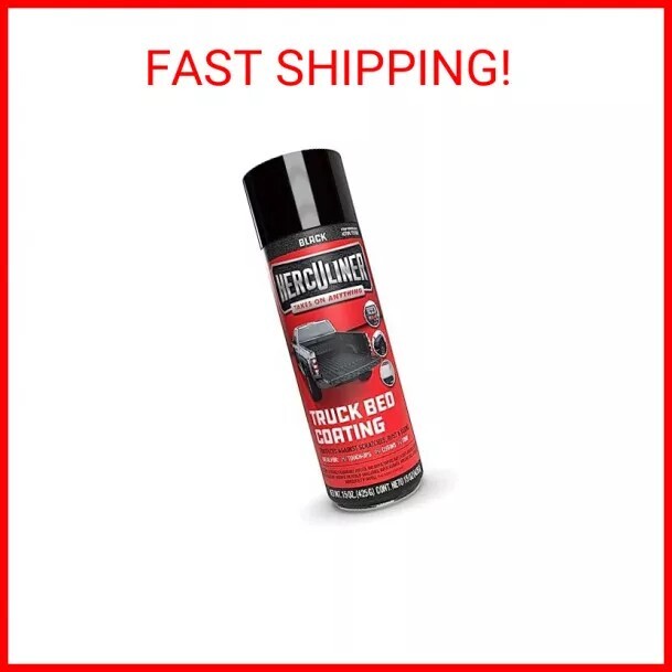 Herculiner Aerosol Spray Truck Bed Liner, 15 Ounce Spray Can, Black, Textured, S