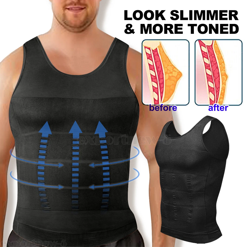 Men's Slimming Compression Vest - Belly & Chest Control Activewear Tank Top