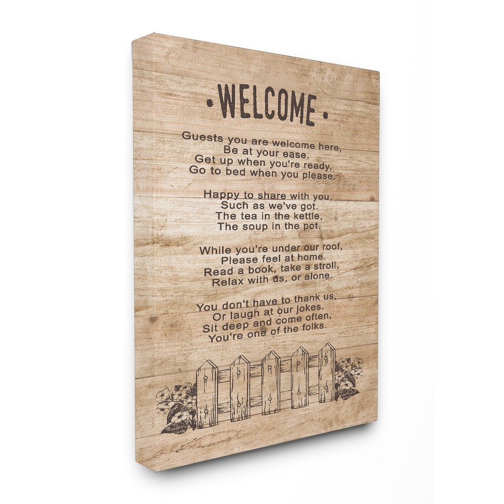 Stupell Guests Are Welcome Here Stretched Canvas Wall Art