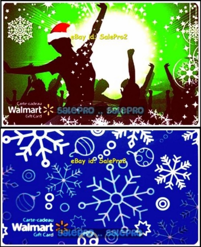 2 Walmart Christmas Snowflakes Eve Party Dancing Collectible Gift Cards