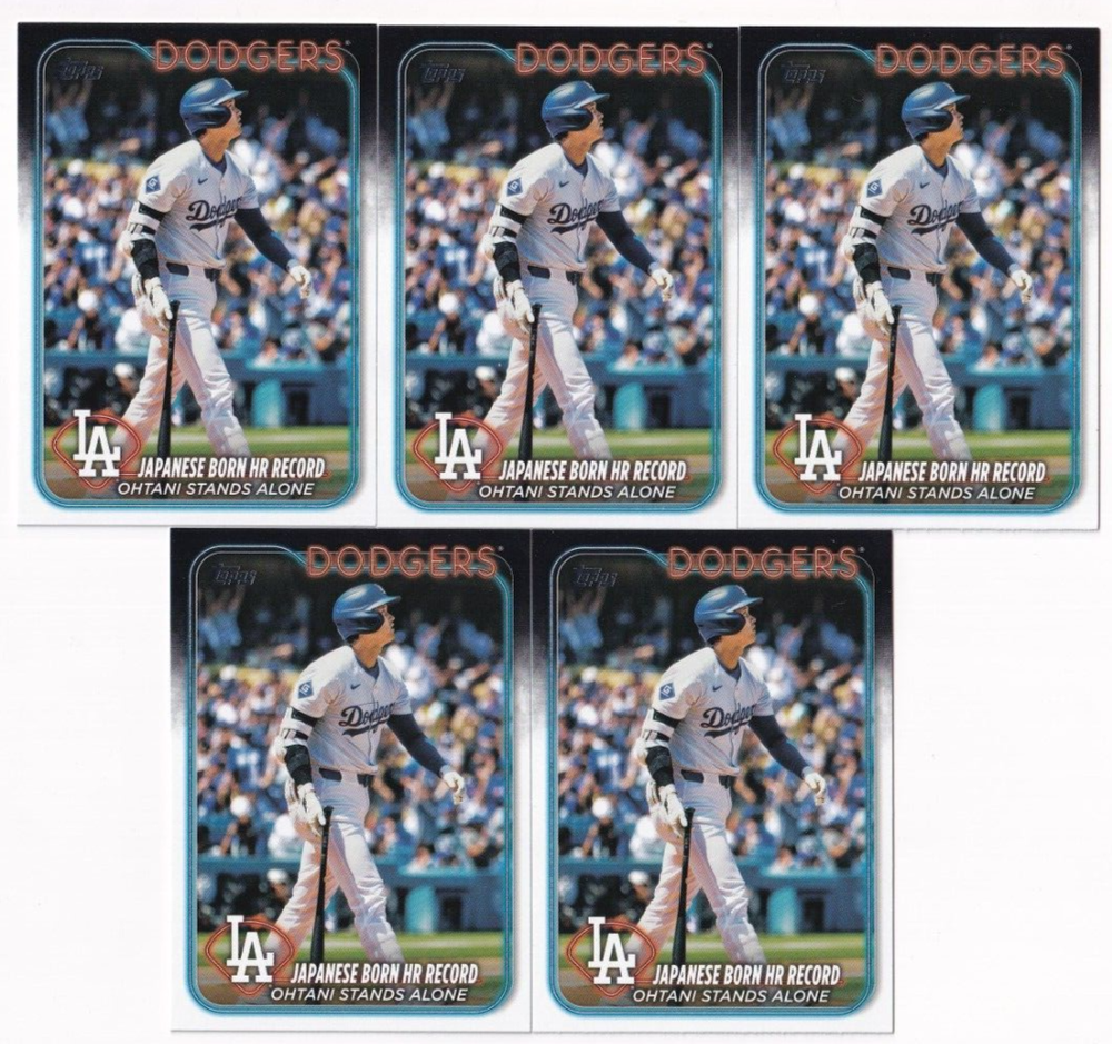 (5) Shohei Ohtani 2024 TOPPS UPDATE JAPANESE HR RECORD LOT #US123 DODGERS