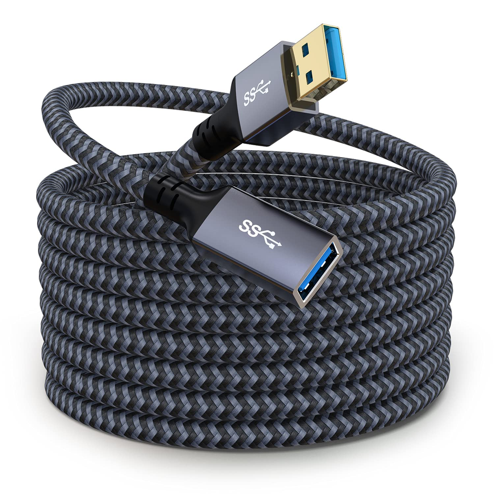 20ft Nylon Braided USB Extension Cable for Extended Connectivity