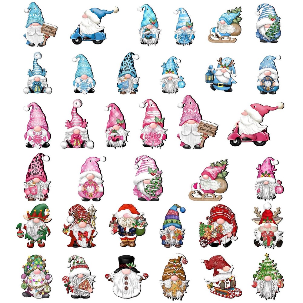 Christmas Tree Decoration Gnome Xmas Wooden Ornament 24X Dwarf Pendant Ornament