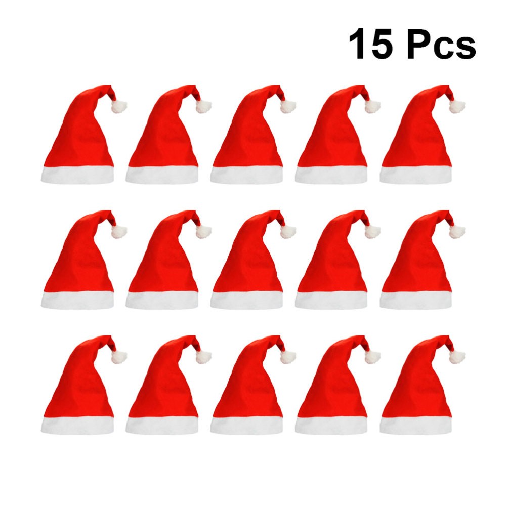 15Pcs Christmas Party Hats for Kids and Adults - Festive Non-Woven Holiday Caps